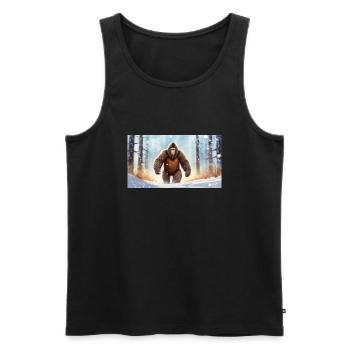 Sasquatch Bigfoot dans la forêt - jeune mignon - Débardeur bio Premium Homme - noir - Devant - Michal (187cm)