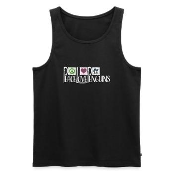 Love Peace Penguins Funny Dab Cool Penguin Dabbing - Men's Premium Organic Tank Top - black - Front - Michal (187cm)
