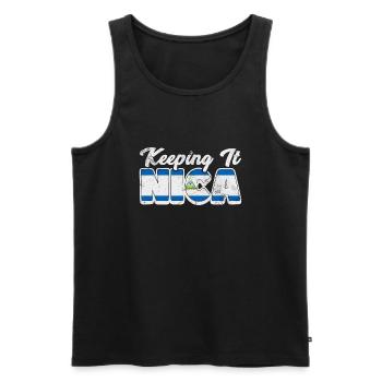 Keeping It Nice Nicaragua Flag Hispanic Nicaraguan - Männer Premium Bio Tank Top - Schwarz - Vorne - Michal (187cm)