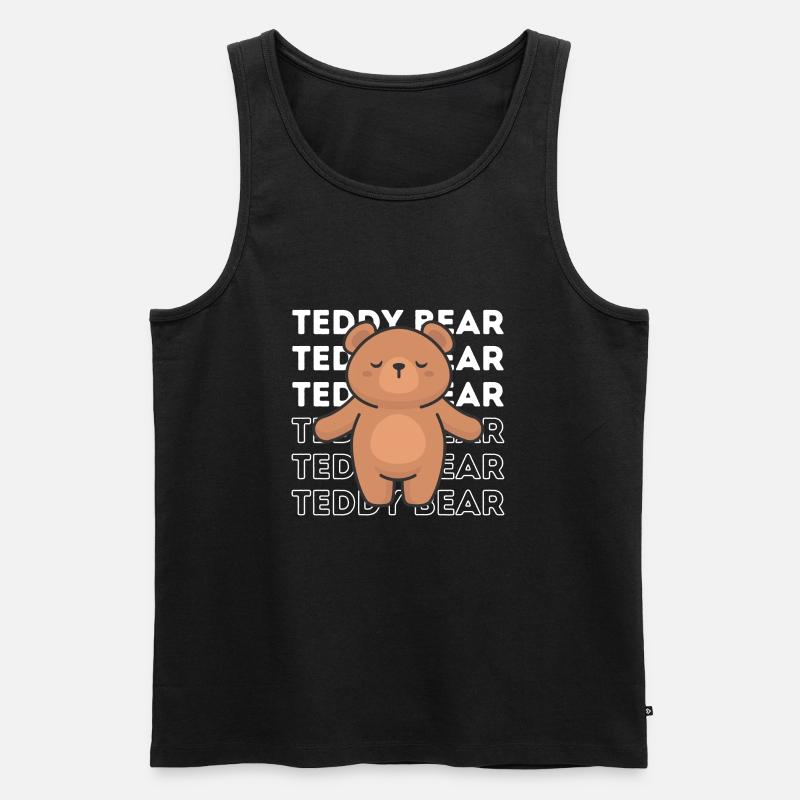Cozy Teddy Bear Textmuster - Männer Premium Bio Tank Top - Schwarz