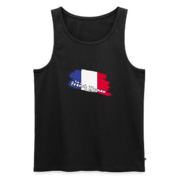 Je suis une femme française, drapeau français - Débardeur bio Premium Homme - noir - Devant - AI Model Male 178 light (178cm)