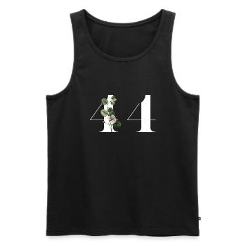 Nummer 44 Grüne Blumen - 44. Blumengeburtstag - Männer Premium Bio Tank Top - Schwarz - Vorne - Michal (187cm)