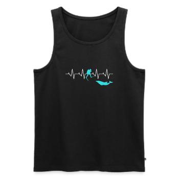 Tauchen Herzschlag Delphin - Männer Premium Bio Tank Top - Schwarz - Vorne - Michal (187cm)
