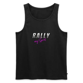 Rally my Sport grey pink - Men's Premium Organic Tank Top - black - Front - AI Model Male 178 light (178cm)