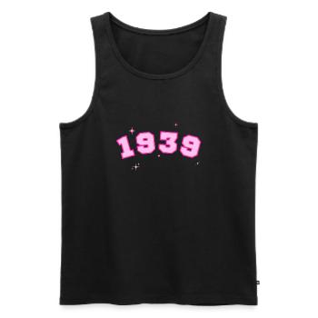 1939 rose étoile - Débardeur bio Premium Homme - noir - Devant - Michal (187cm)