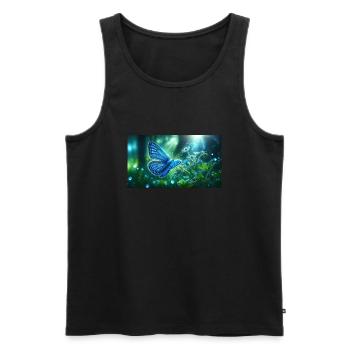 blue butterfly - Men's Premium Organic Tank Top - black - Front - AI Model Male 178 light (178cm)