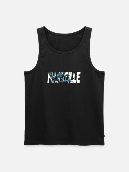 Marseille stylized comic book design - Men's Premium Organic Tank Top - black