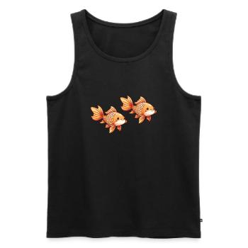 Bande dessinée Poisson Rouge - Débardeur bio Premium Homme - noir - Devant - Michal (187cm)