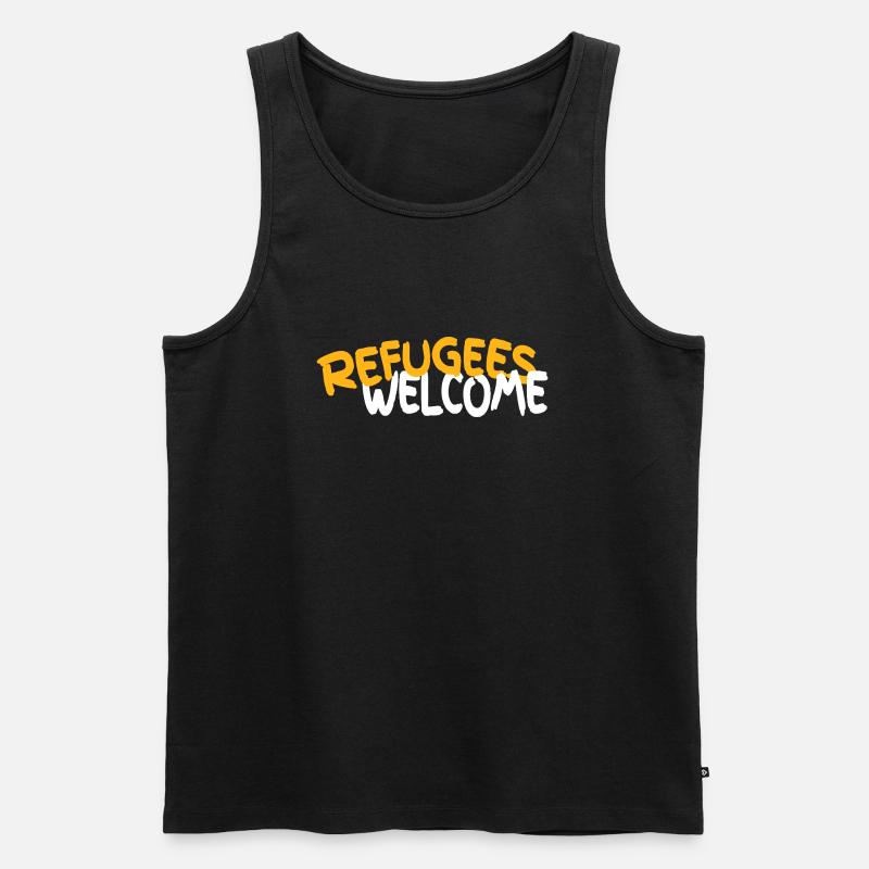 Flüchtlinge willkommen - Männer Premium Bio Tank Top - Schwarz