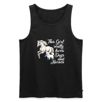Pferd Pferde und Hund Hund Geschenk - Männer Premium Bio Tank Top - Schwarz - Vorne - Michal (187cm)