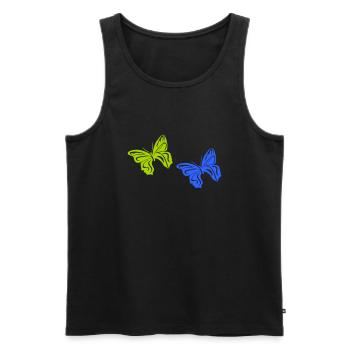 Papillon 2 - Débardeur bio Premium Homme - noir - Devant - Michal (187cm)