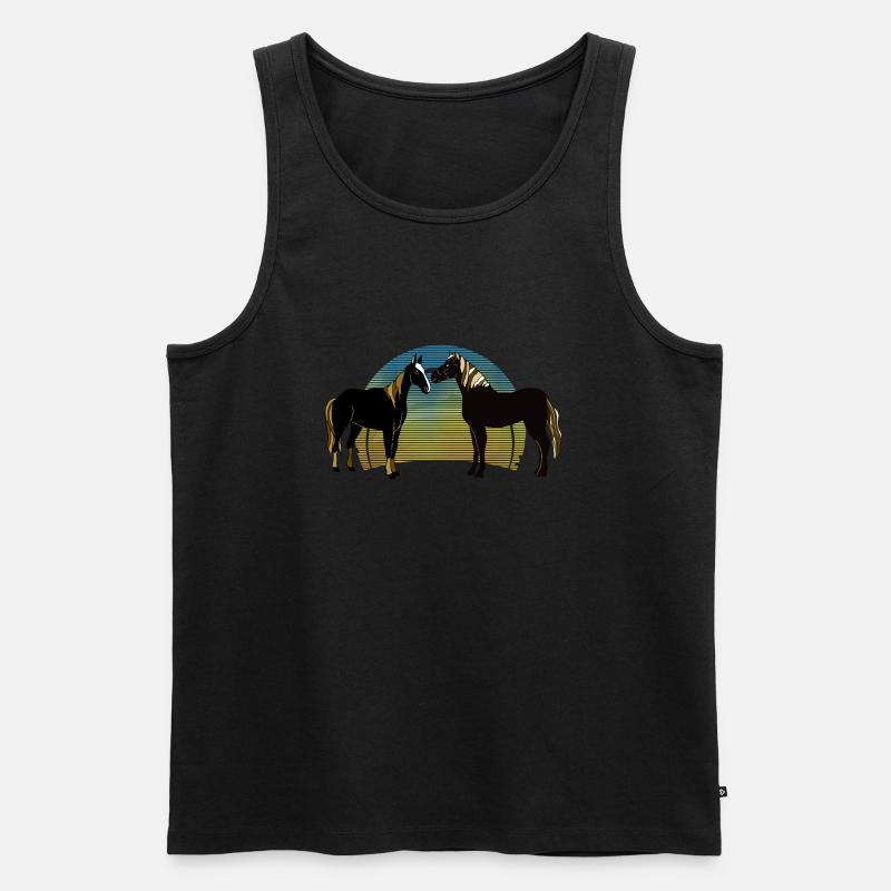 Pferde - Männer Premium Bio Tank Top - Schwarz