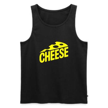 Käse - Cool Dairy Logo - Männer Premium Bio Tank Top - Schwarz - Vorne - AI Model Male 178 light (178cm)