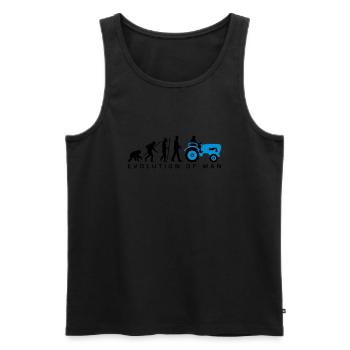 evolution_bauer_mit_traktor_032013_a_2c - Men's Premium Organic Tank Top - black - Front - Michal (187cm)
