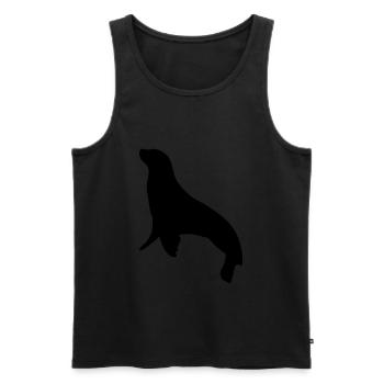 see robbe tier - Männer Premium Bio Tank Top - Schwarz - Vorne - AI Model Male 178 light (178cm)