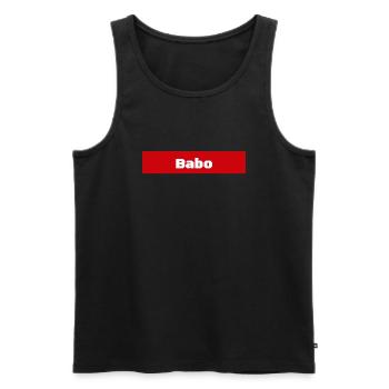 Babo - Männer Premium Bio Tank Top - Schwarz - Vorne - AI Model Male 178 light (178cm)