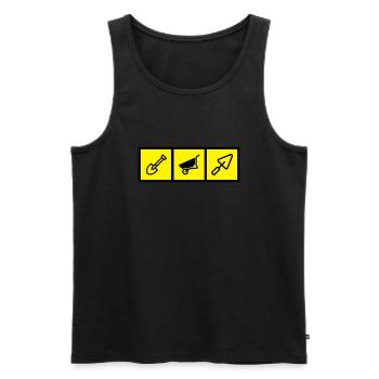 Bricklayer Mason Maurer Maçon Maçonnerie Bricolage - Men's Premium Organic Tank Top - black - Front - AI Model Male 178 light (178cm)
