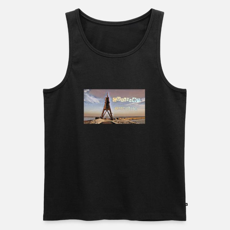 Cuxhaven Kugelbake - Männer Premium Bio Tank Top - Schwarz