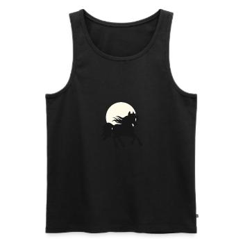 Pferd im Sonnenuntergang - Galopp - Pferdefans - Männer Premium Bio Tank Top - Schwarz - Vorne - AI Model Male 178 light (178cm)