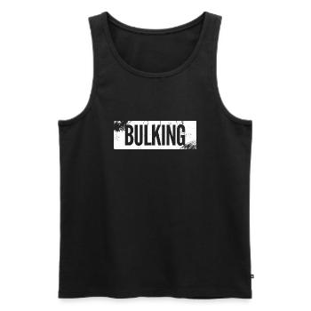 BULKING simple gym vintage Grunge white - Männer Premium Bio Tank Top - Schwarz - Vorne - Michal (187cm)