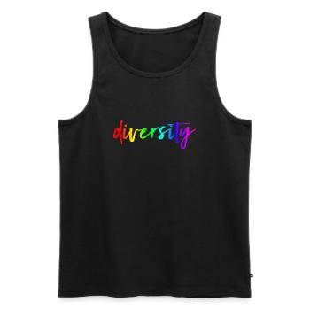 Diversity LGBT Gay Pride - Männer Premium Bio Tank Top - Schwarz - Vorne - Michal (187cm)