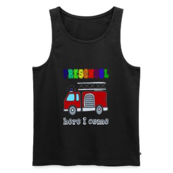 Kinder Schulanfang Preschool her I come T-shirt - Männer Premium Bio Tank Top - Schwarz - Vorne - Michal (187cm)