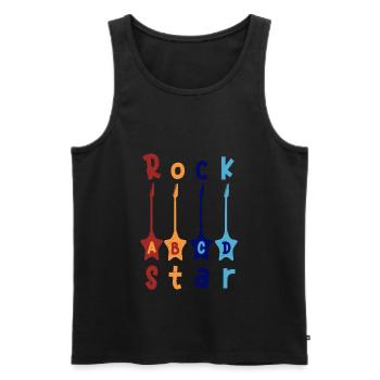 1. Klasse ABCD Rockgitarre T shirt - Männer Premium Bio Tank Top - Schwarz - Vorne - Michal (187cm)
