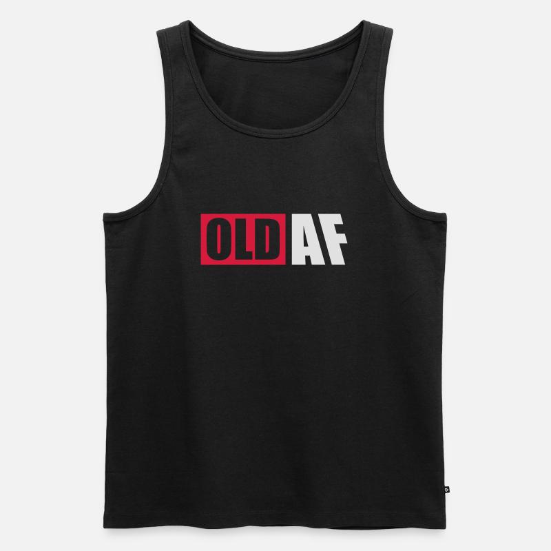 old AF Text Logo - Männer Premium Bio Tank Top - Schwarz