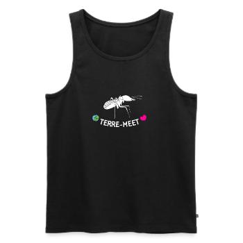Terre-Meet - Men's Premium Organic Tank Top - black - Front - AI Model Male 178 light (178cm)