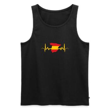 Spanien Herzschlag Geschenk - Männer Premium Bio Tank Top - Schwarz - Vorne - Michal (187cm)