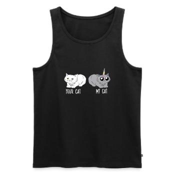 Süßes Einhorn Katzen Motiv für Katzenbesitzer - Männer Premium Bio Tank Top - Schwarz - Vorne - Michal (187cm)