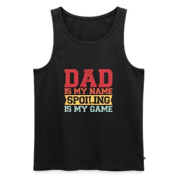 father Papa Dad daddy Geschenk - Männer Premium Bio Tank Top - Schwarz - Vorne - Michal (187cm)