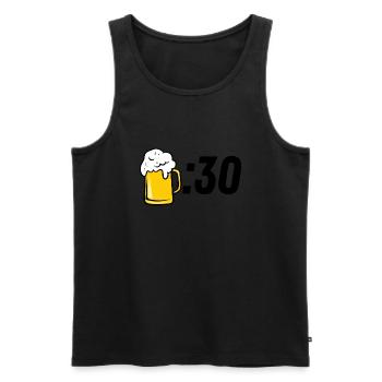Beer :30 - Men's Premium Organic Tank Top - black - Front - AI Model Male 178 light (178cm)