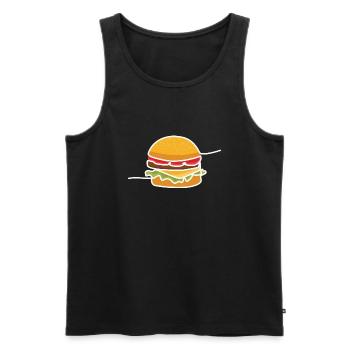 Burger - Men's Premium Organic Tank Top - black - Front - Michal (187cm)