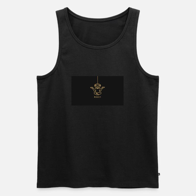 Monkey - Männer Premium Bio Tank Top - Schwarz