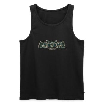 Railway Corporation - Men's Premium Organic Tank Top - black - Front - AI Model Male 178 light (178cm)