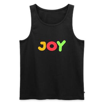 Joy Positive thoughts, positive attitude - Men's Premium Organic Tank Top - black - Front - Michal (187cm)