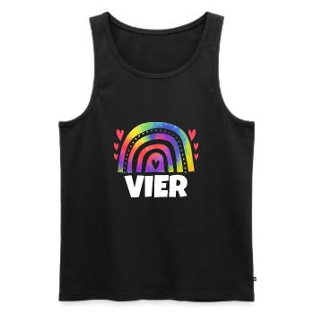 3.Geburtstag Regenbogen 3 Jahre alt Geschenk - Männer Premium Bio Tank Top - Schwarz - Vorne - Michal (187cm)