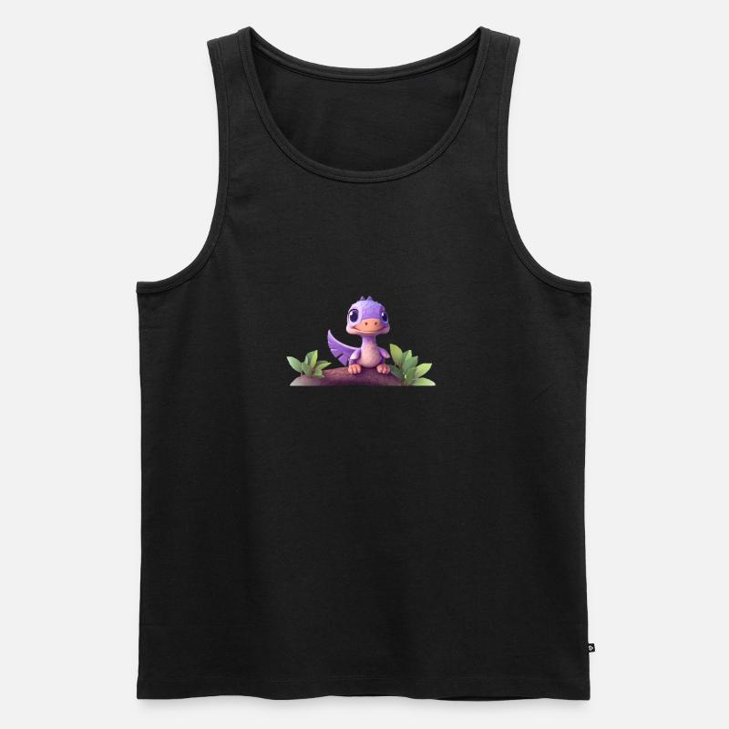 Tinysaurus - Männer Premium Bio Tank Top - Schwarz