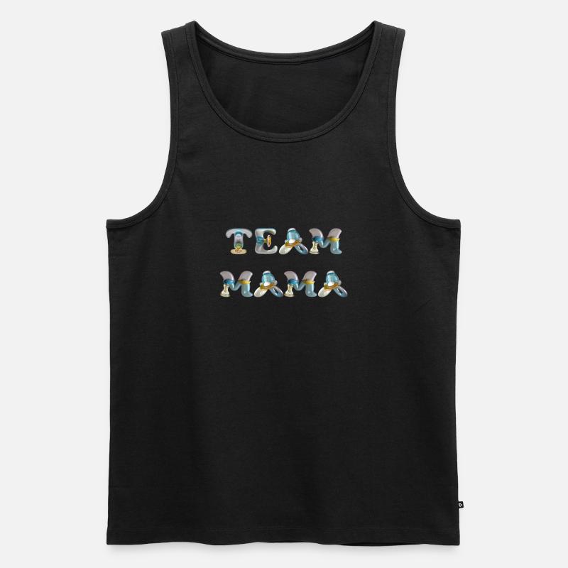 Team Mama Schnuller - Männer Premium Bio Tank Top - Schwarz