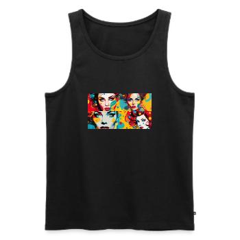 Women Pop Art Classic - Männer Premium Bio Tank Top - Schwarz - Vorne - Michal (187cm)