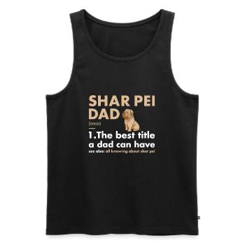 Shar Pei Dad Définition - Débardeur bio Premium Homme - noir - Devant - AI Model Male 178 light (178cm)