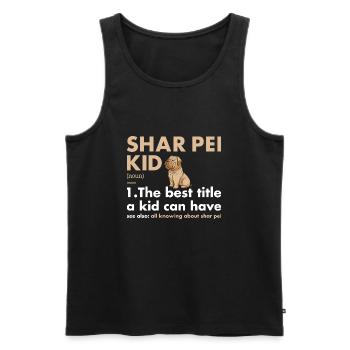 Définition de Shar Pei Kid - Débardeur bio Premium Homme - noir - Devant - AI Model Male 178 light (178cm)