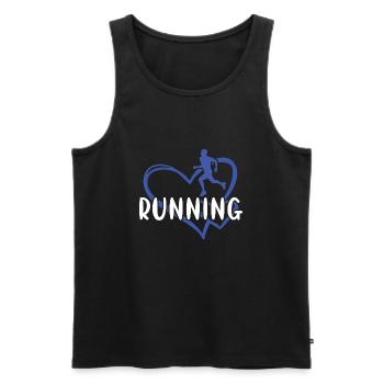 Sport Heart Running - Men's Premium Organic Tank Top - black - Front - AI Model Male 178 light (178cm)