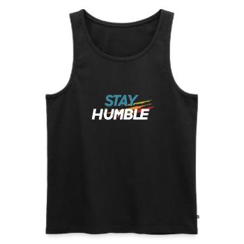 Stay humble - Débardeur bio Premium Homme - noir - Devant - Michal (187cm)