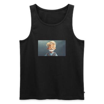 funny hooey kids grow beards - Men's Premium Organic Tank Top - black - Front - Michal (187cm)