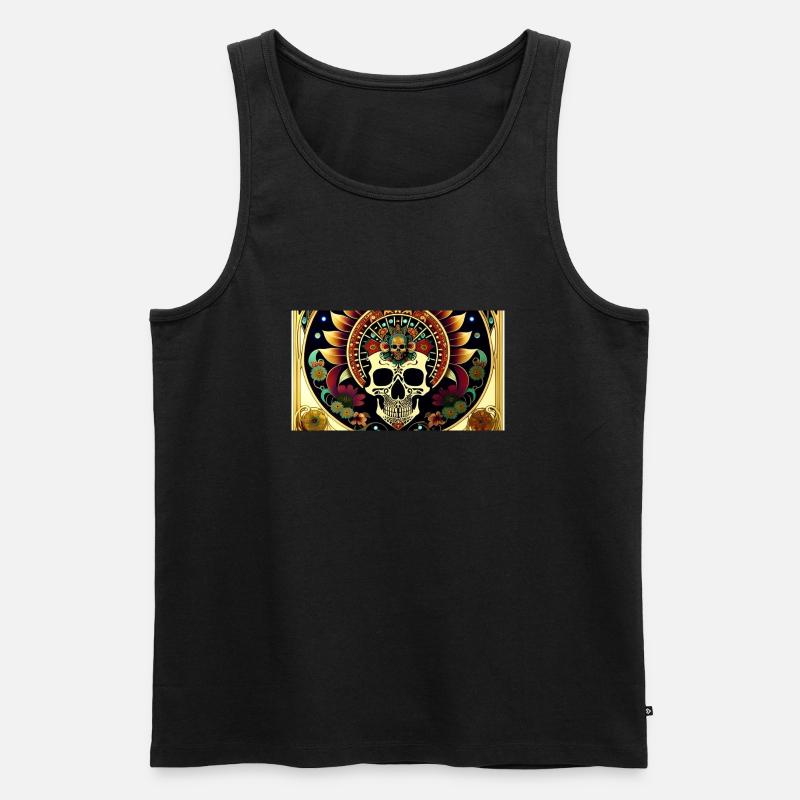 Fiesta Mexicana Skull & Bones - Männer Premium Bio Tank Top - Schwarz
