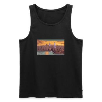 New York City - Pixel Art - Men's Premium Organic Tank Top - black - Front - AI Model Male 178 light (178cm)