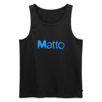 Matto blue text great name - Men's Premium Organic Tank Top - black - Front - AI Model Male 178 light (178cm)