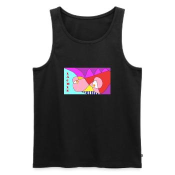 Lächle - Männer Premium Bio Tank Top - Schwarz - Vorne - Michal (187cm)